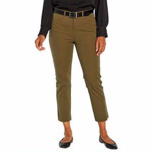 NWT Banana Republic Womens Slim Straight Cropped Pants Green Size 12 $60 2HL248